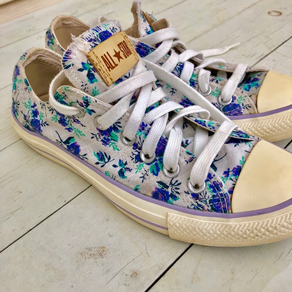 Blue Floral Converse